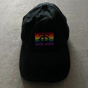 Minnesota Twins Hat Cap Strap Back One Size Gray Baseball MLB Pride LGBT Rainbow